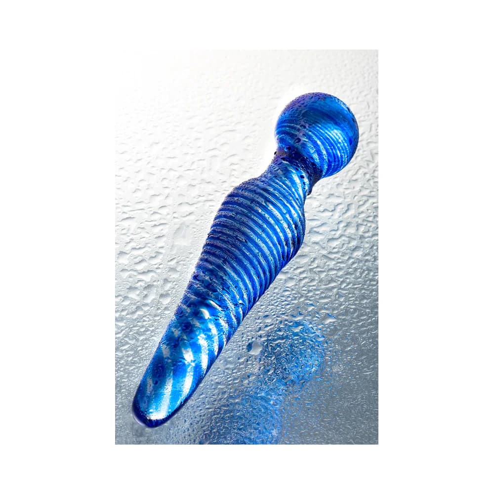 Sexus Glass Çift Taraflı Cam Dildo, Mavi, 17 cm thumbnail 8