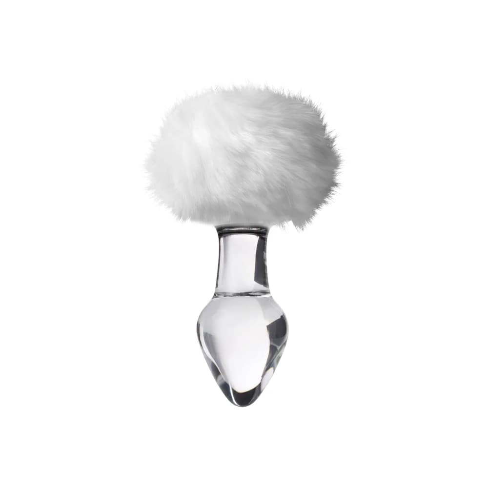 Sexus Glass Beyaz At Kuyruklu Transparan Cam Anal Plug 14 cm thumbnail 2