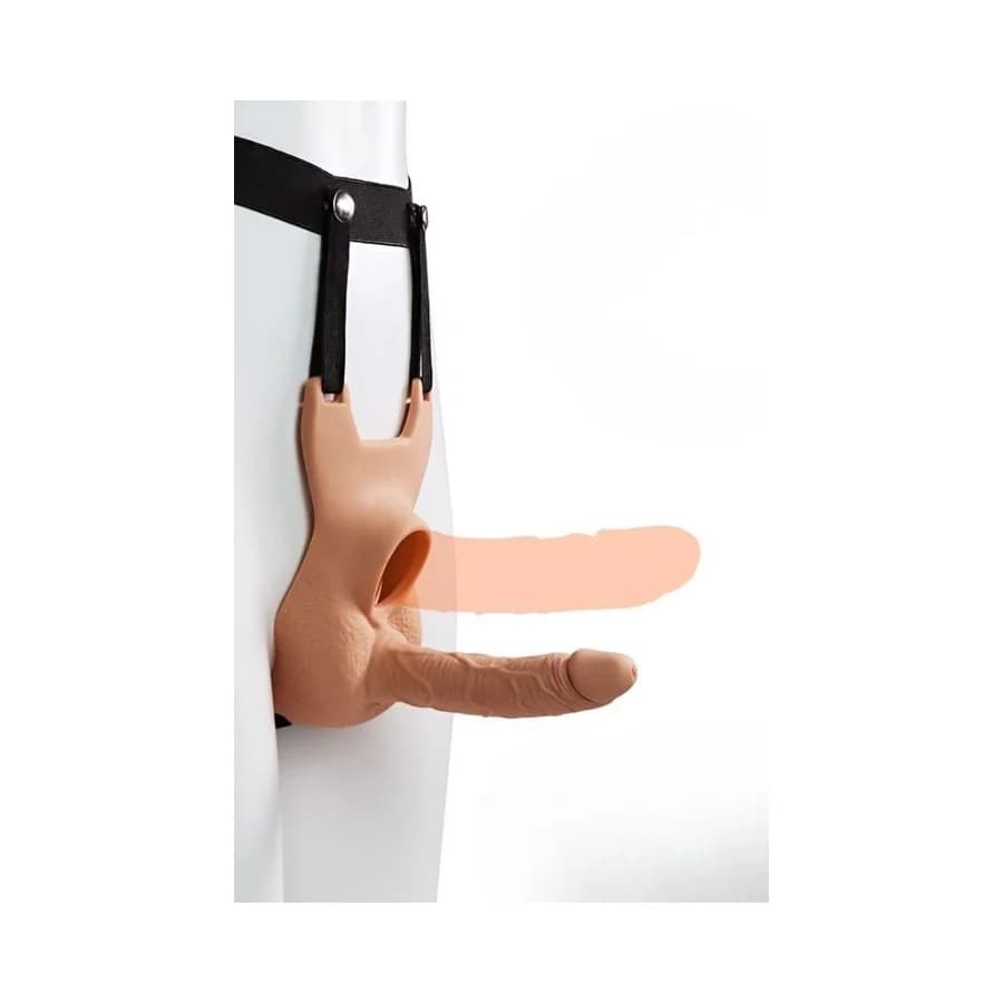 Ayarlanabilir Kemerli 15 cm Hollow Strapon Dildo - Vibratör Uyumlu thumbnail 6