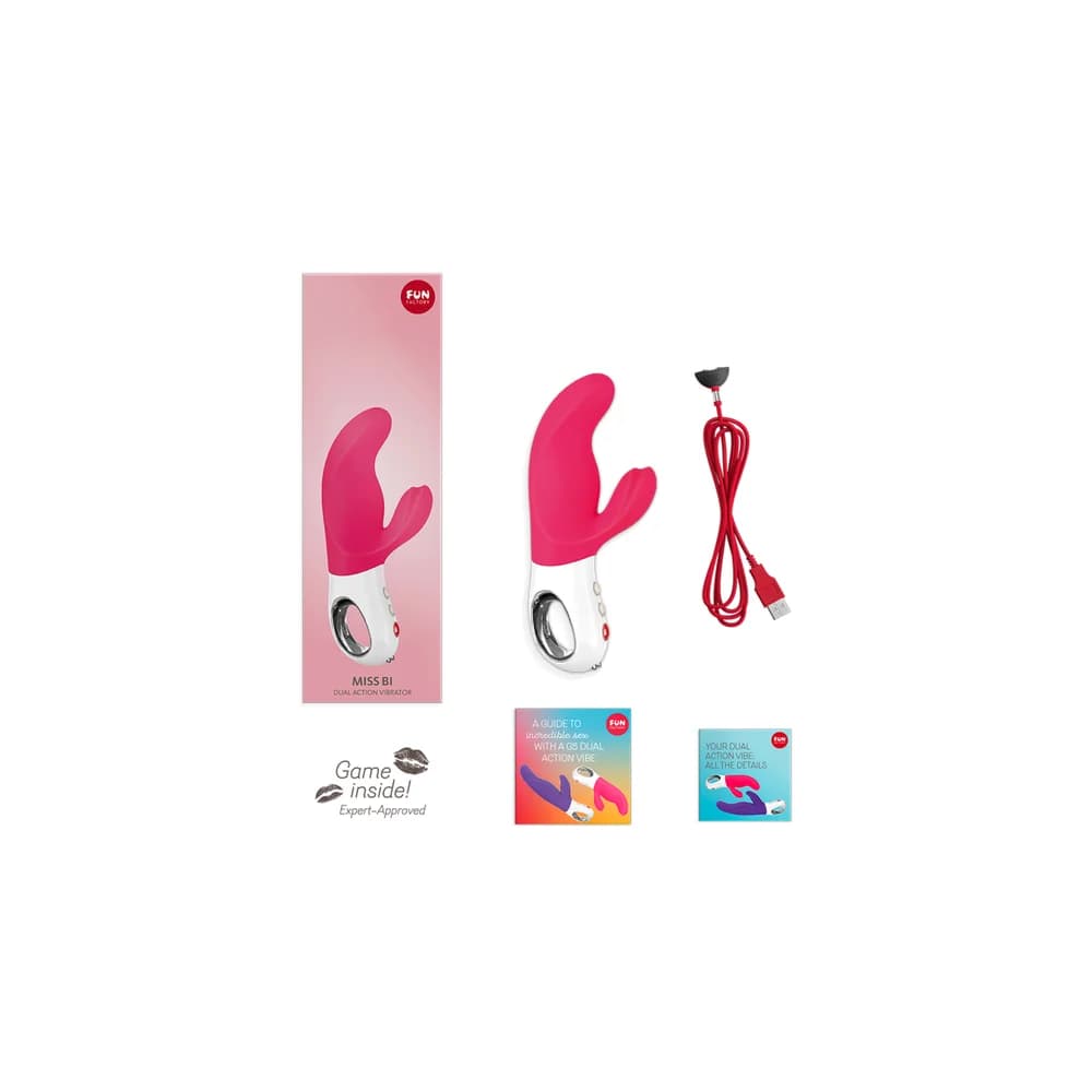 Fun Factory Miss Bi Silikon Pembe 17 cm Klitoral Uyarıcılı Su Geçirmez Vibratör thumbnail 3