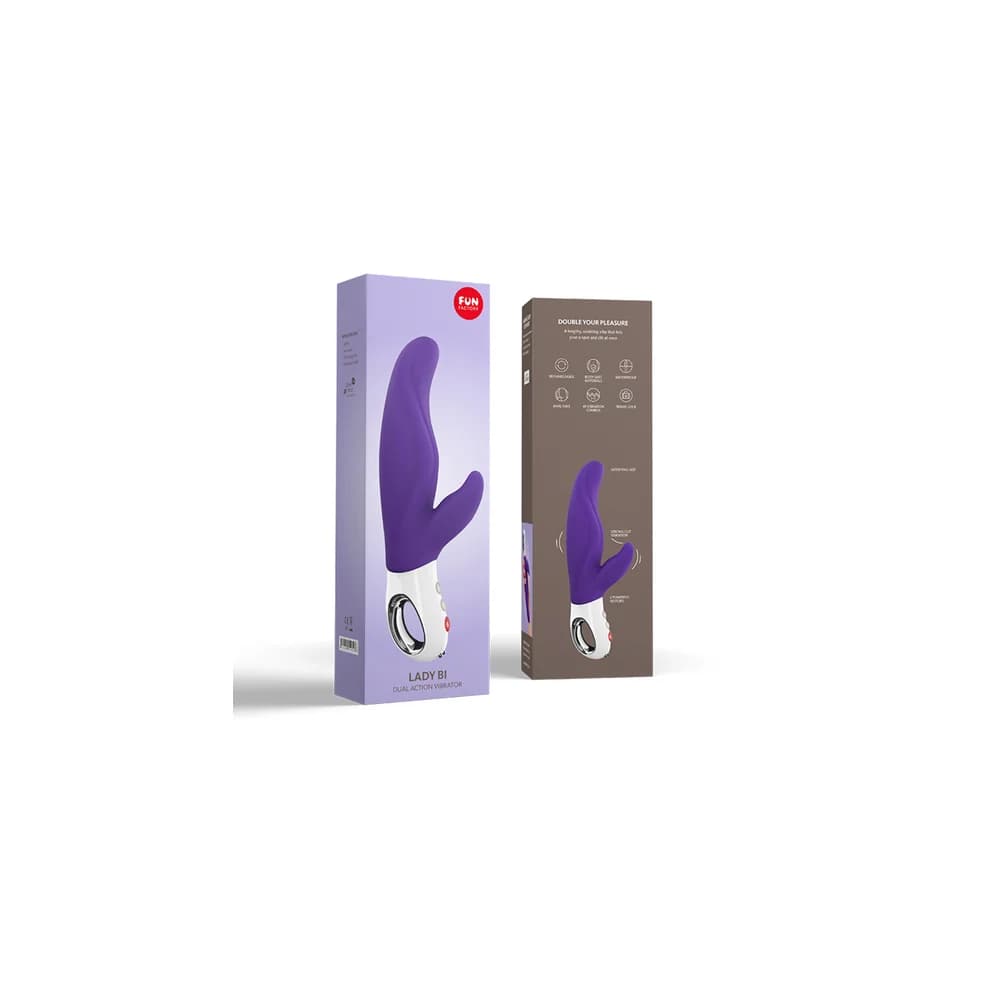 Fun Factory Lady Bi Çift Etkili Silikon Mor 22 cm Vibratör thumbnail 6