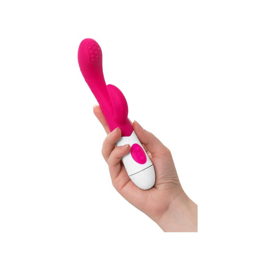 A-Toys by TOYFA Nessy Çift Motorlu Silikon Klitoral Uyarıcı ve G-Noktası Vibratör Pembe 20 cm thumbnail 5
