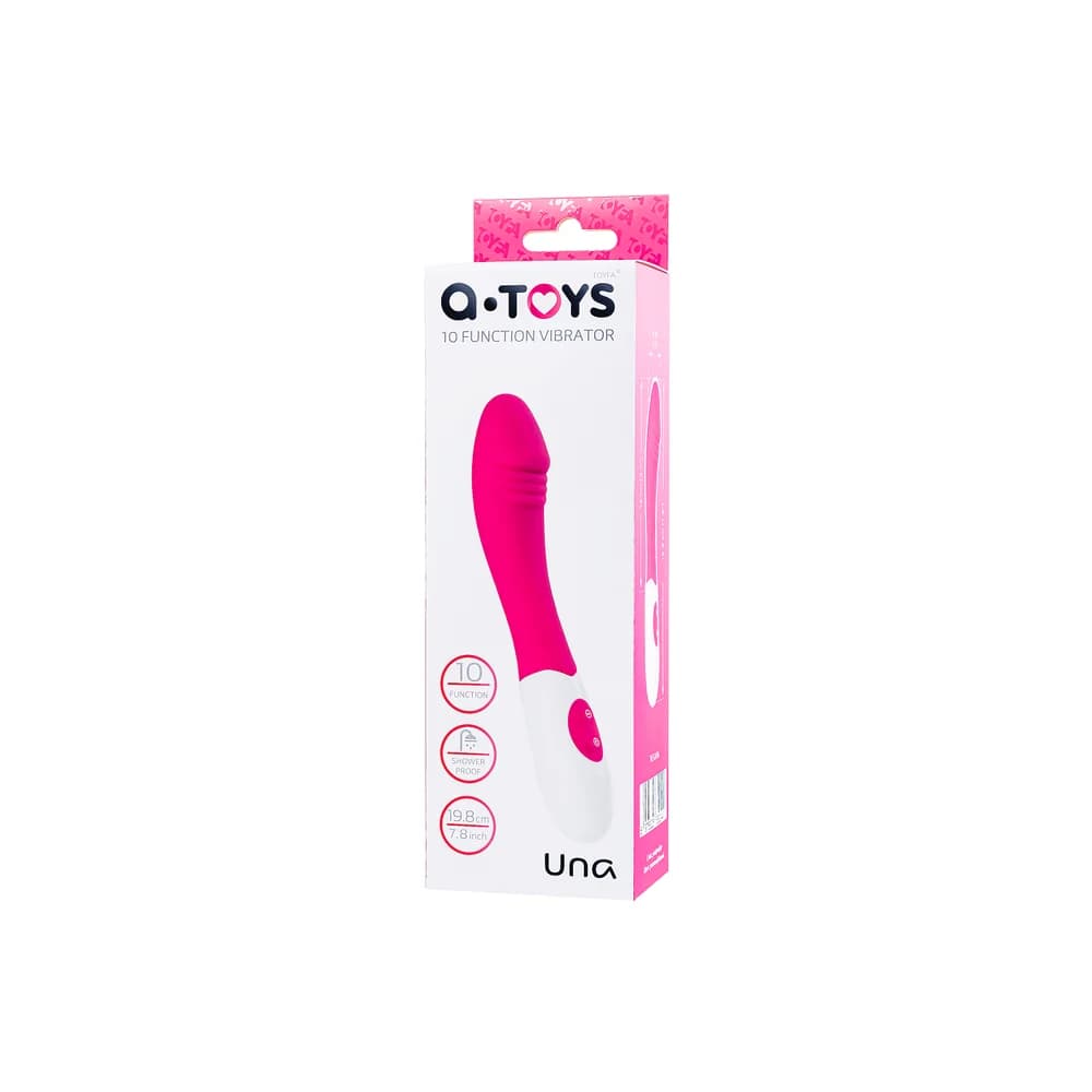 A-Toys by TOYFA Una 19,8 cm Kadifemsi Silikon Vibratör - Pembe thumbnail 3