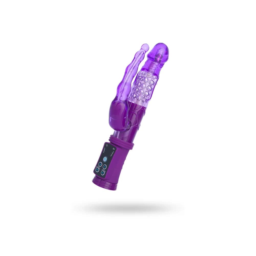A-Toys by TOYFA Vantuzlu Çift Etkili Rotasyonlu Mor Vibratör 22 cm