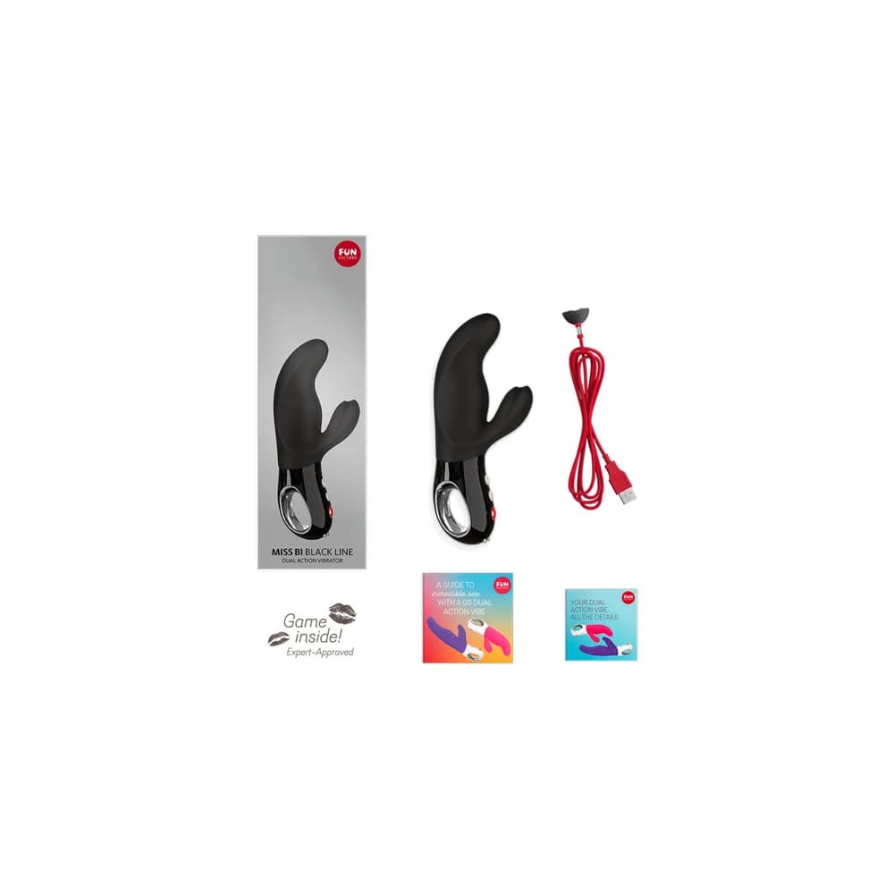 Fun Factory Miss Bi Çift Etkili Klitoral Uyarıcılı Silikon Vibratör Siyah 17 cm thumbnail 4