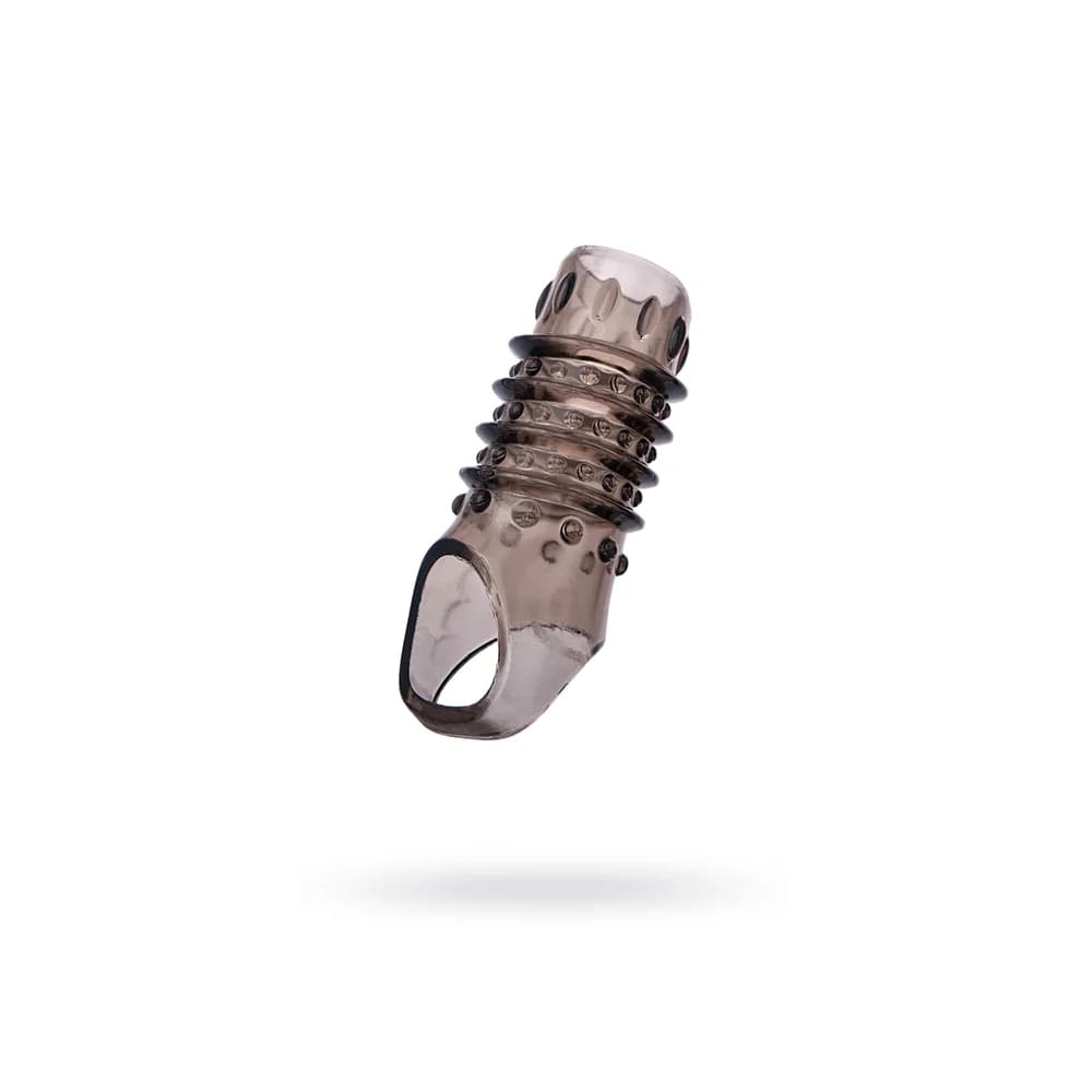 XLover by ToyFa Siyah Şeffaf Esnek TPE Penis Kılıfı 10,5 cm