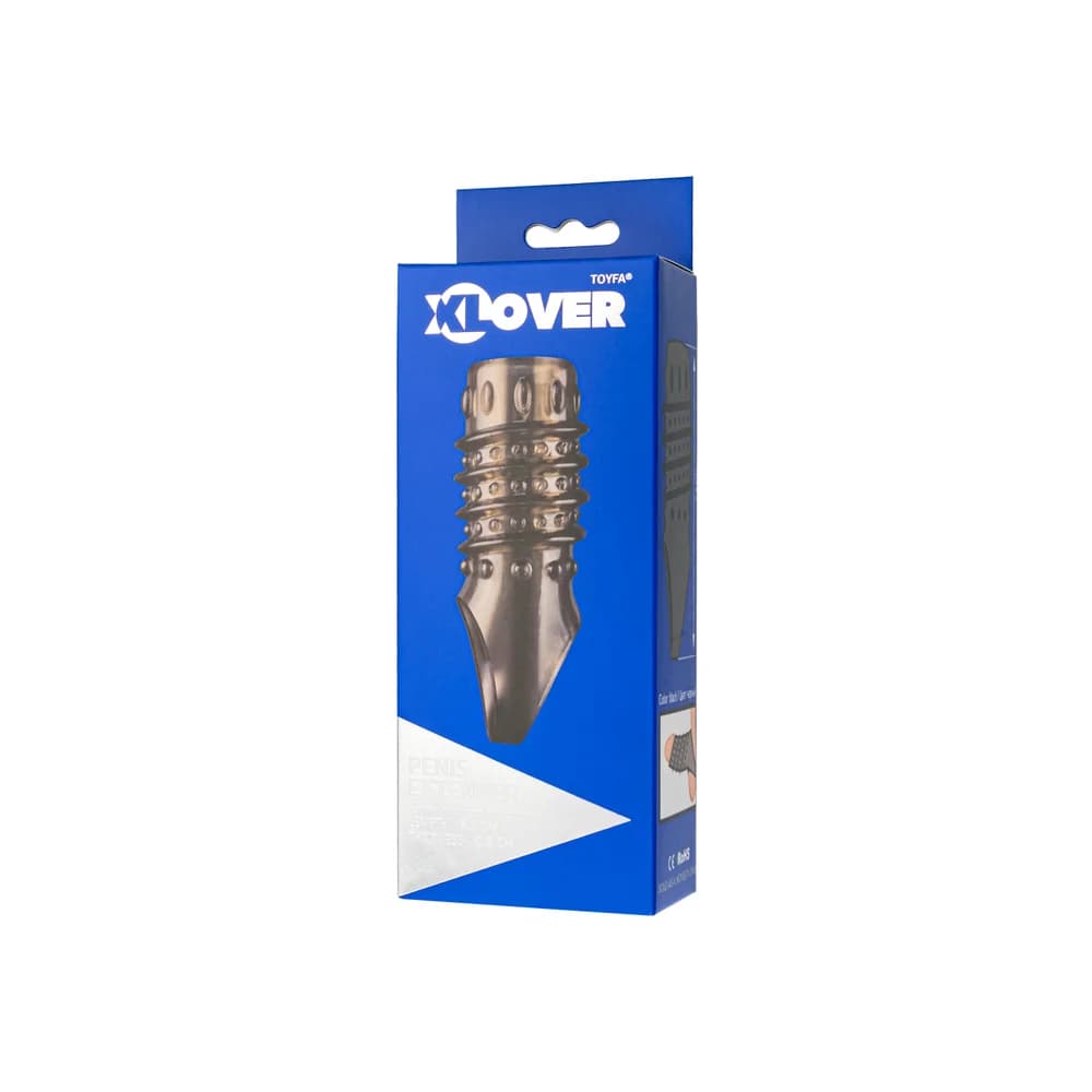 XLover by ToyFa Siyah Şeffaf Esnek TPE Penis Kılıfı 10,5 cm thumbnail 4