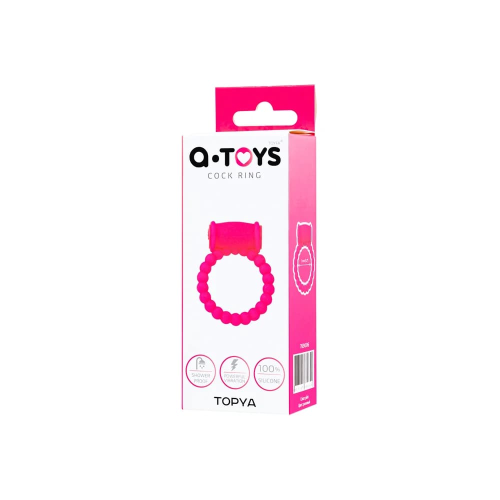 A-Toys by TOYFA Titreşimli ve Klitoral Uyarıcılı Esnek Silikon Penis Halkası Pembe 3.5 cm thumbnail 3