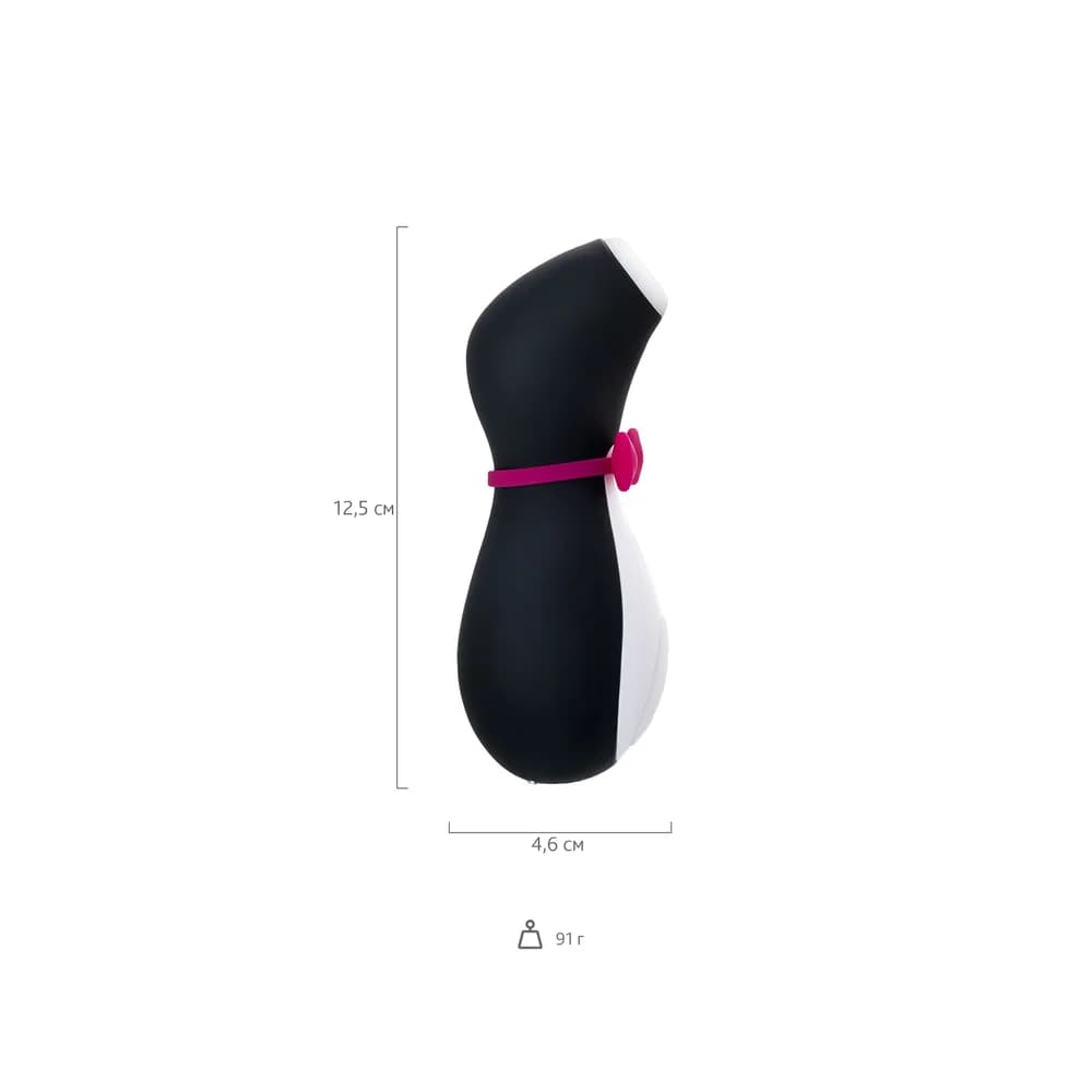 Satisfyer Penguin Vakumlu Klitoris Uyarıcı Vibratör, Siyah, 11.5 cm thumbnail 3