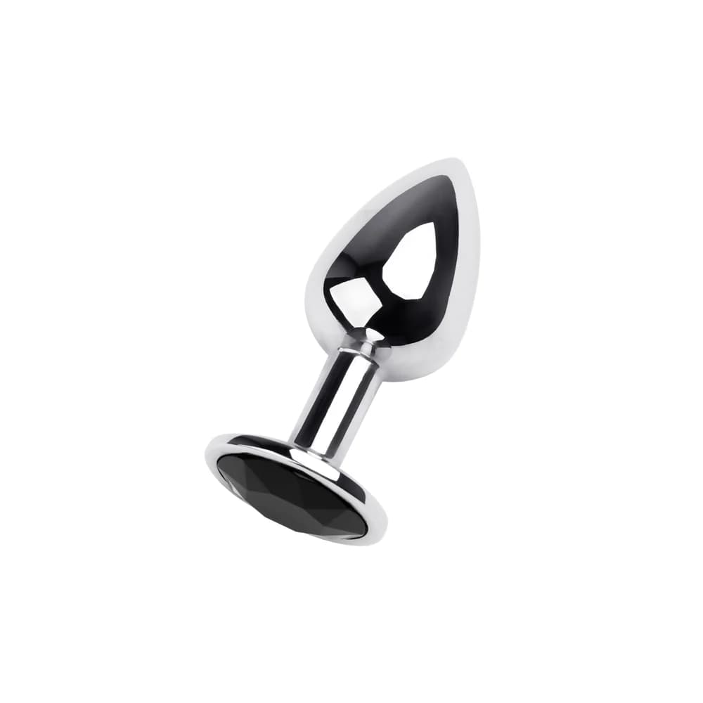 Metal by TOYFA Siyah Kristalli Gümüş Metal Anal Plug 7 cm thumbnail 2