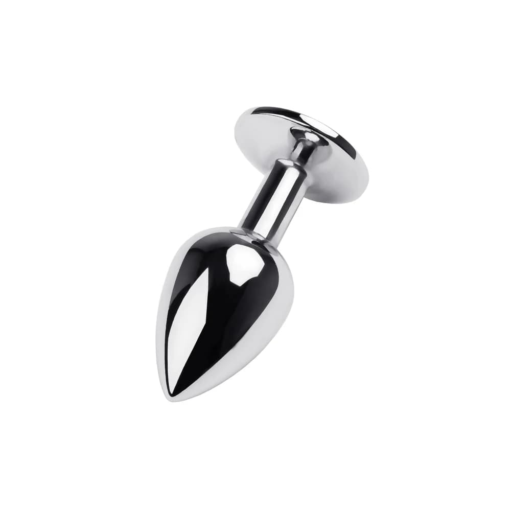 Metal by TOYFA Siyah Kristalli Gümüş Metal Anal Plug 7 cm thumbnail 3