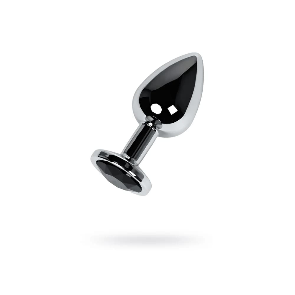 Metal by TOYFA Siyah Kristal Detaylı Paslanmaz Çelik Anal Plug 8.1 cm