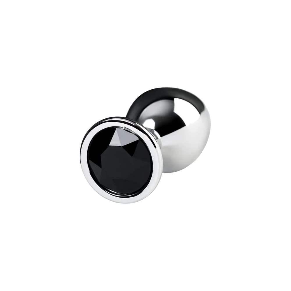 Metal by TOYFA Siyah Kristal Detaylı Paslanmaz Çelik Anal Plug 8.1 cm thumbnail 3