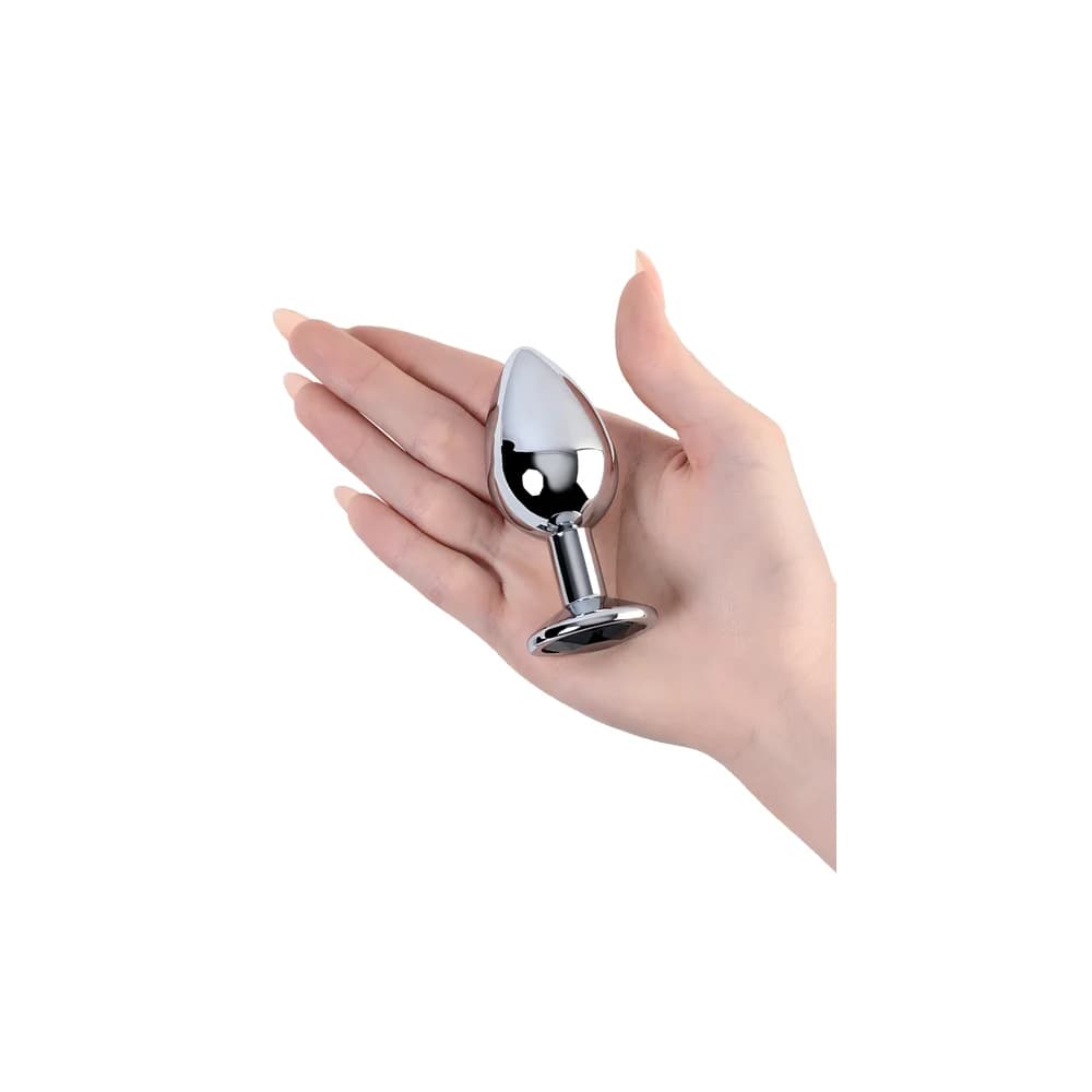 Metal by TOYFA Siyah Kristal Detaylı Paslanmaz Çelik Anal Plug 8.1 cm thumbnail 4