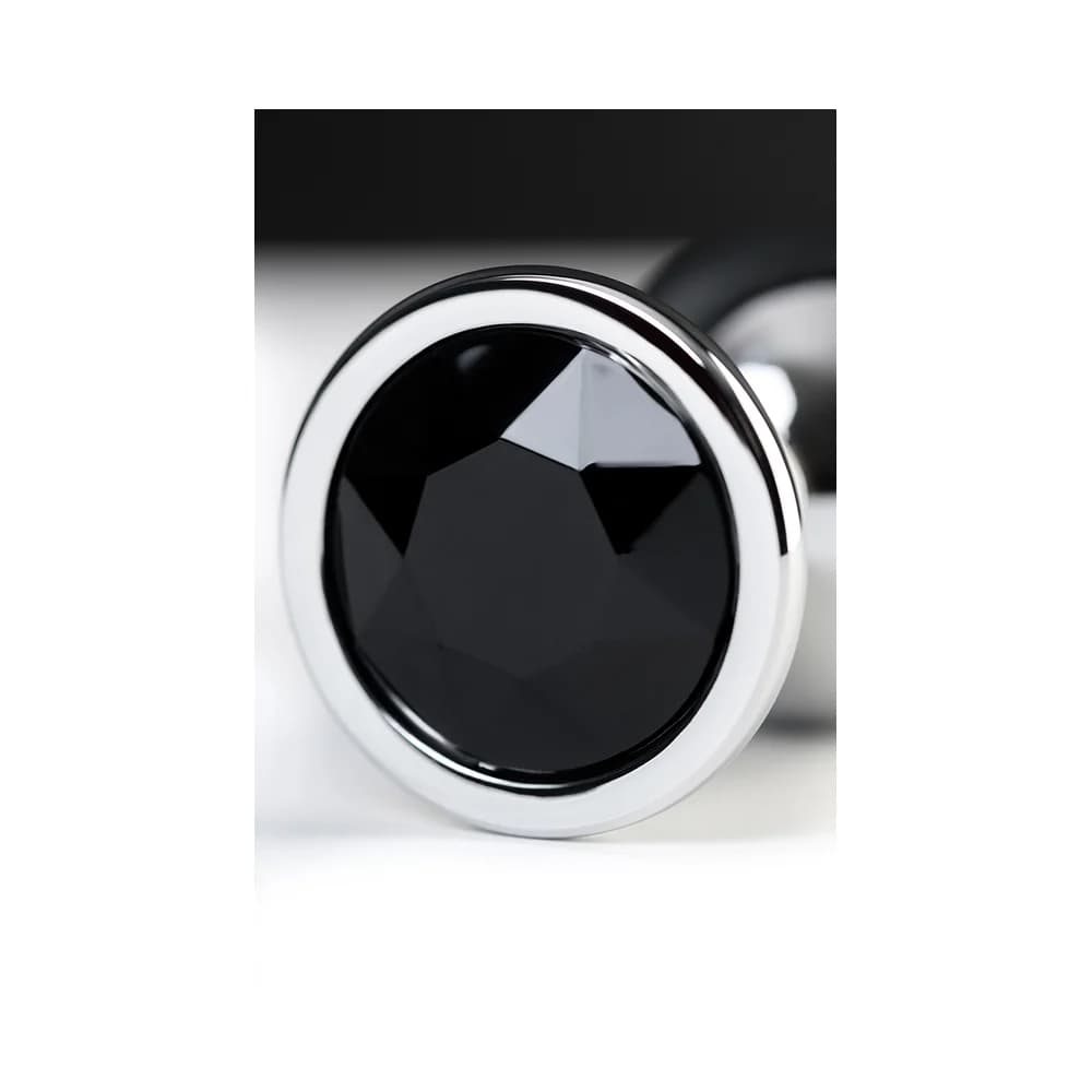 Metal by TOYFA Siyah Kristal Detaylı Paslanmaz Çelik Anal Plug 8.1 cm thumbnail 6