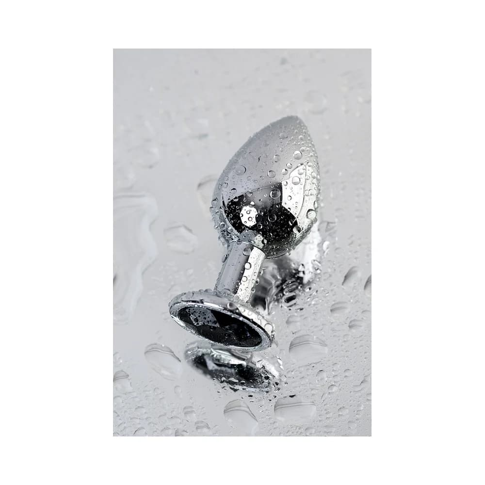 Metal by TOYFA Siyah Kristal Detaylı Paslanmaz Çelik Anal Plug 8.1 cm thumbnail 7