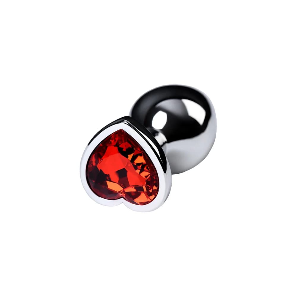 Metal by Toyfa Gümüş Renk Kırmızı Kristalli Taşlı Küçük Boy Anal Plug 7 cm thumbnail 5