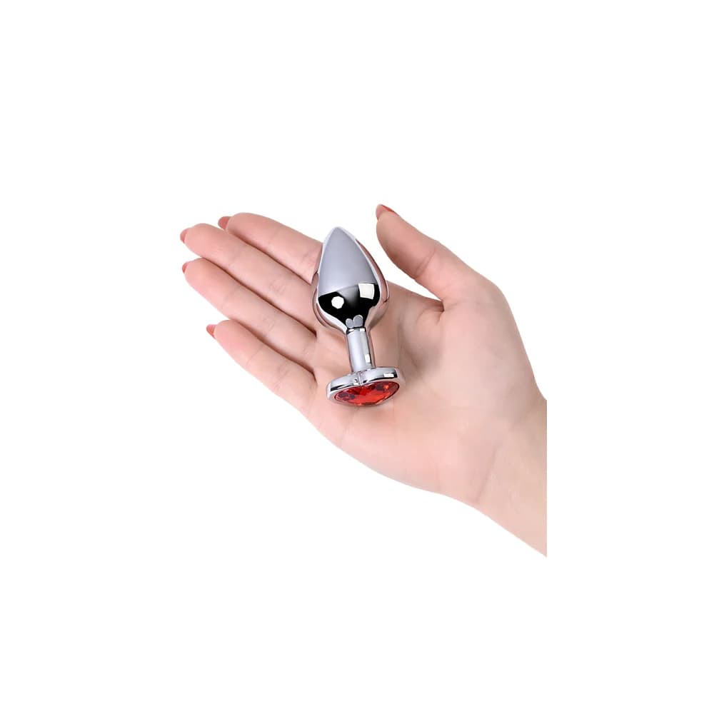 Metal by Toyfa Gümüş Renk Kırmızı Kristalli Taşlı Küçük Boy Anal Plug 7 cm thumbnail 6