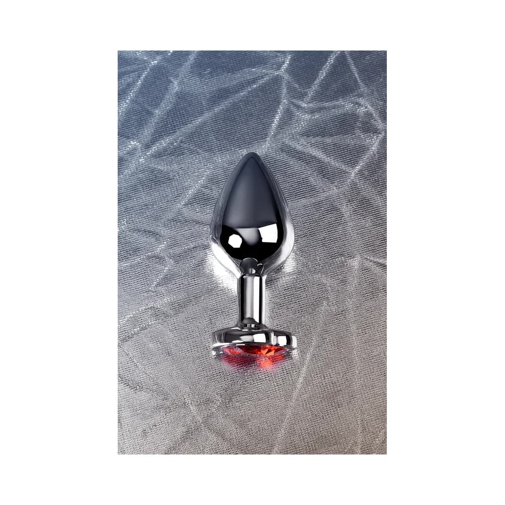 Metal by Toyfa Gümüş Renk Kırmızı Kristalli Taşlı Küçük Boy Anal Plug 7 cm thumbnail 9