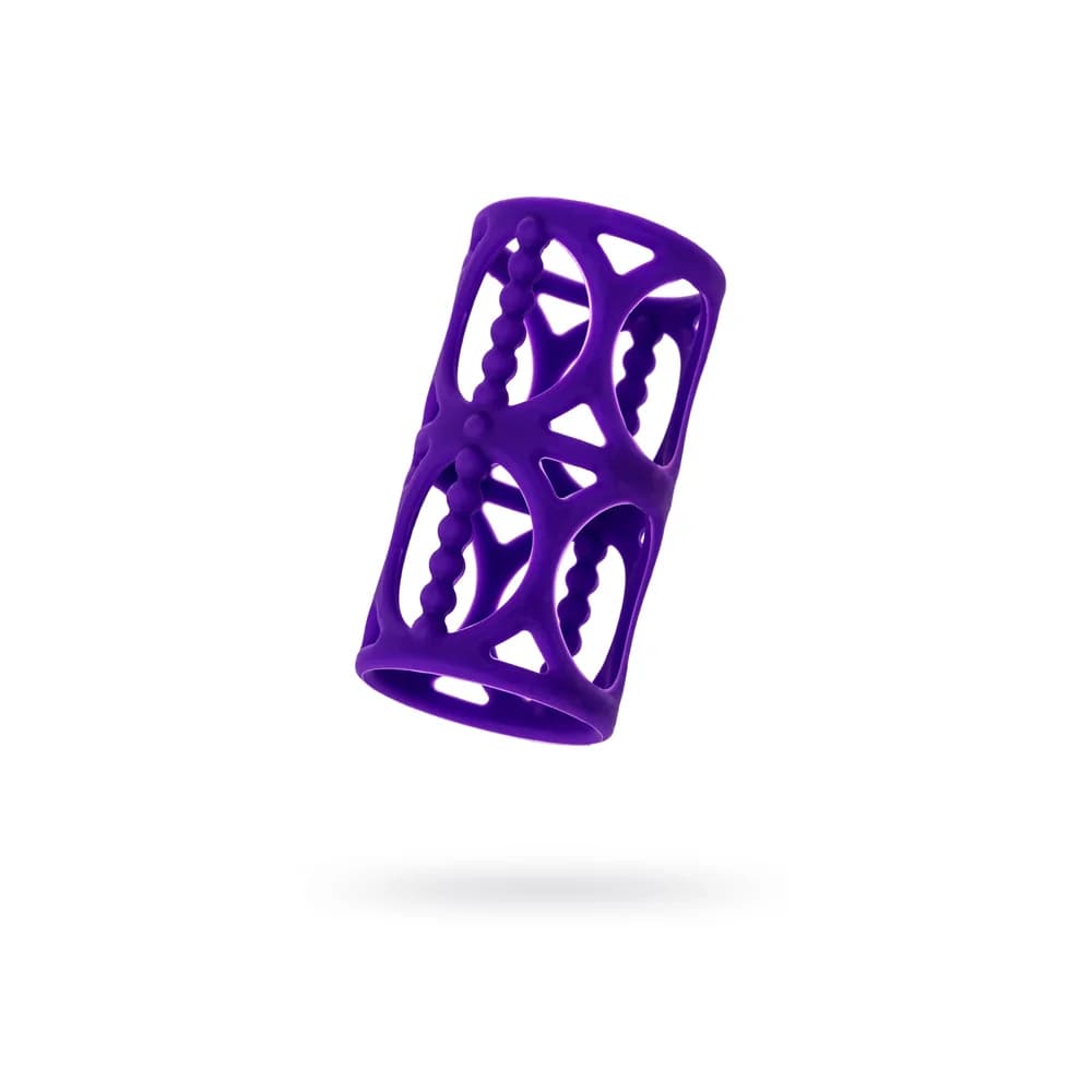 A-Toys by TOYFA Mor 7.5 cm Silikon Kabartmalı Penis Eki ve Kılıfı