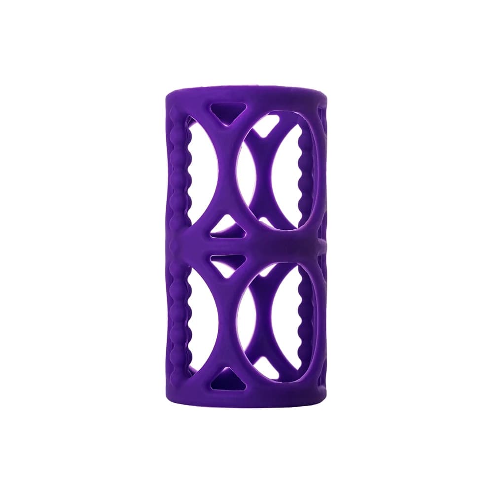 A-Toys by TOYFA Mor 7.5 cm Silikon Kabartmalı Penis Eki ve Kılıfı thumbnail 2