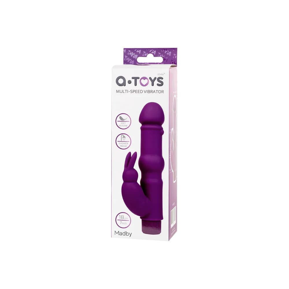 A-Toys by TOYFA 18 cm Ergonomik Silikon Vibratör - Mor thumbnail 7