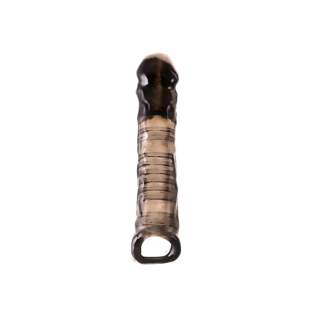 XLover by Toyfa TPE Siyah Şeffaf Boyut Arttırıcı ve Geciktirici Penis Kılıfı 22.5 cm thumbnail 2