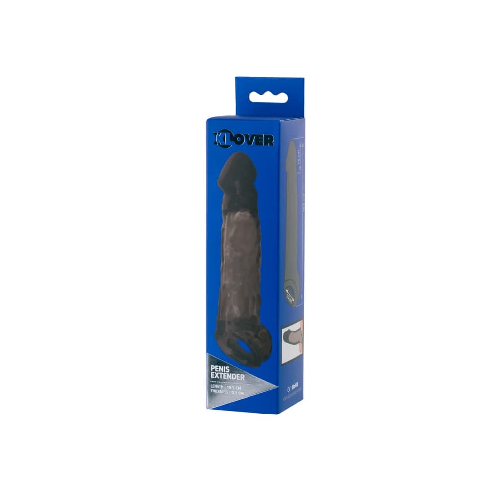 XLover by Toyfa Siyah TPE Boyut Arttırıcı ve Geciktirici Penis Kılıfı 19.5 cm thumbnail 5