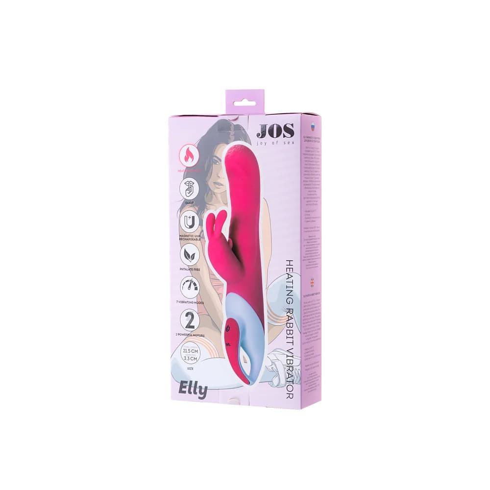 Jos Elly Isıtmalı ve Çift Motorlu G Noktası Klitoral Vibratör Pembe 21.5 cm thumbnail 12