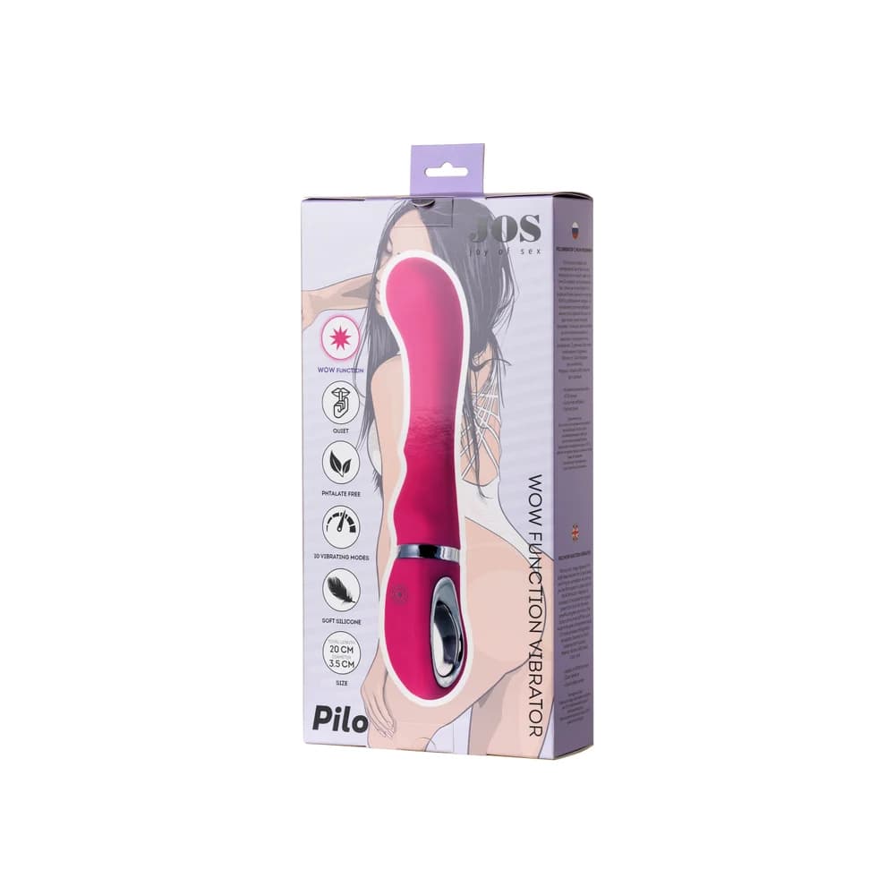 Jos Pilo WOW Modlu Silikon Pembe 20 cm G-Noktası Vibratör thumbnail 5