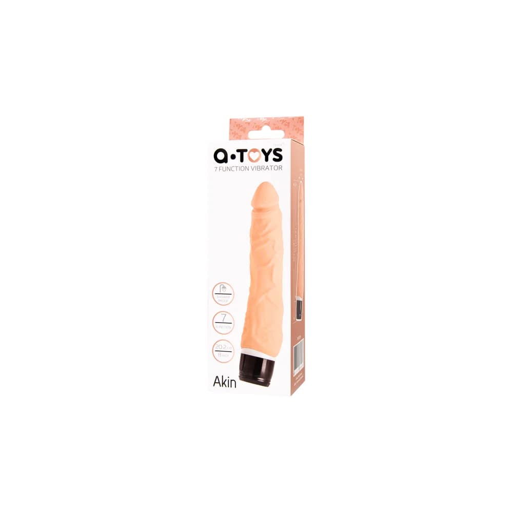 A-Toys by TOYFA Akın 7 Titreşim Modlu Ten Rengi Silikon Realistik Vibratör 20.2 cm thumbnail 6