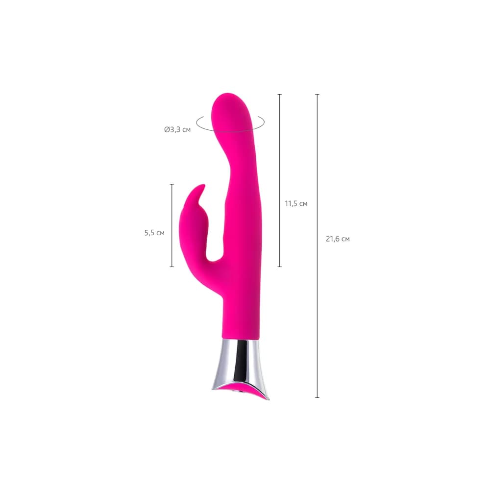 Jos Loly Çift Etkili Klitoral ve G Noktası Uyarıcı Silikon Vibratör - Pembe 21.6 cm thumbnail 6