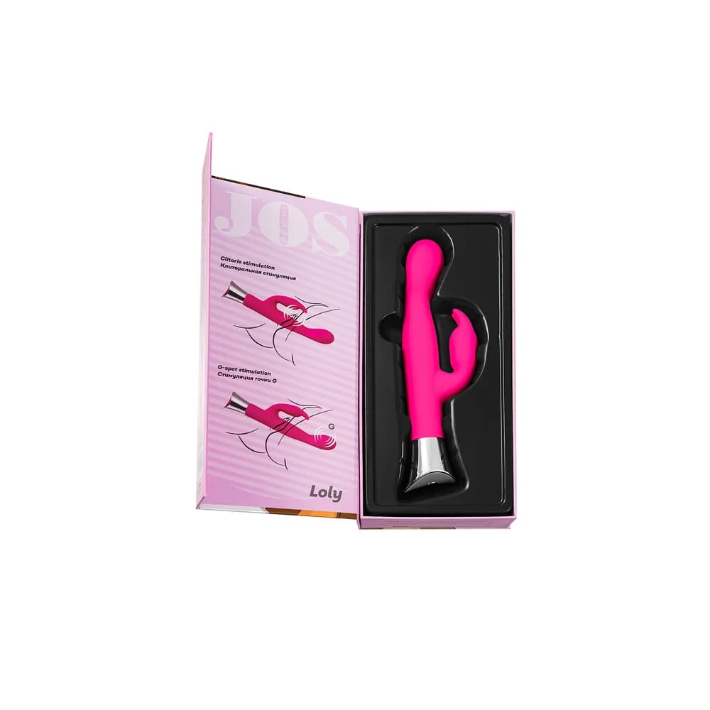 Jos Loly Çift Etkili Klitoral ve G Noktası Uyarıcı Silikon Vibratör - Pembe 21.6 cm thumbnail 7