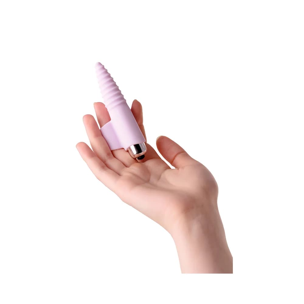 Jos Nova Titreşimli Silikon Parmak Ucu Anal Plug Pembe 9 cm thumbnail 7