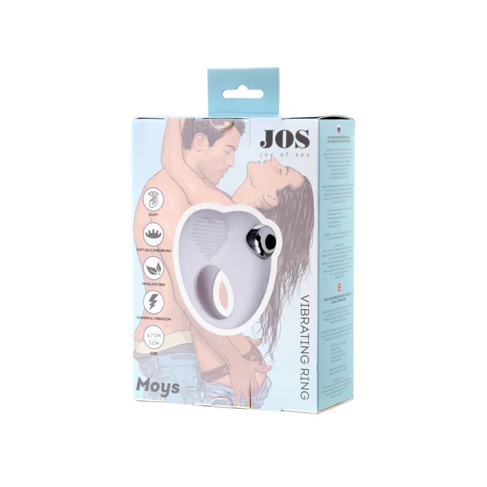 Jos Moys Titreşimli ve Çıkarılabilir Başlıklı Beyaz Silikon Penis Halkası 6.7 cm thumbnail 6