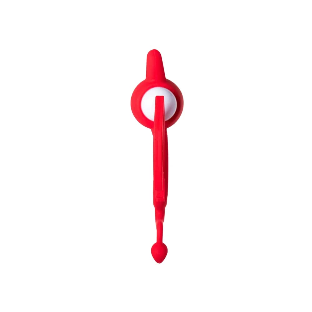 Jos Sweet Devil Titreşimli ve Klitoral Uyarıcılı Kırmızı Silikon Penis Halkası 8.5 cm thumbnail 4