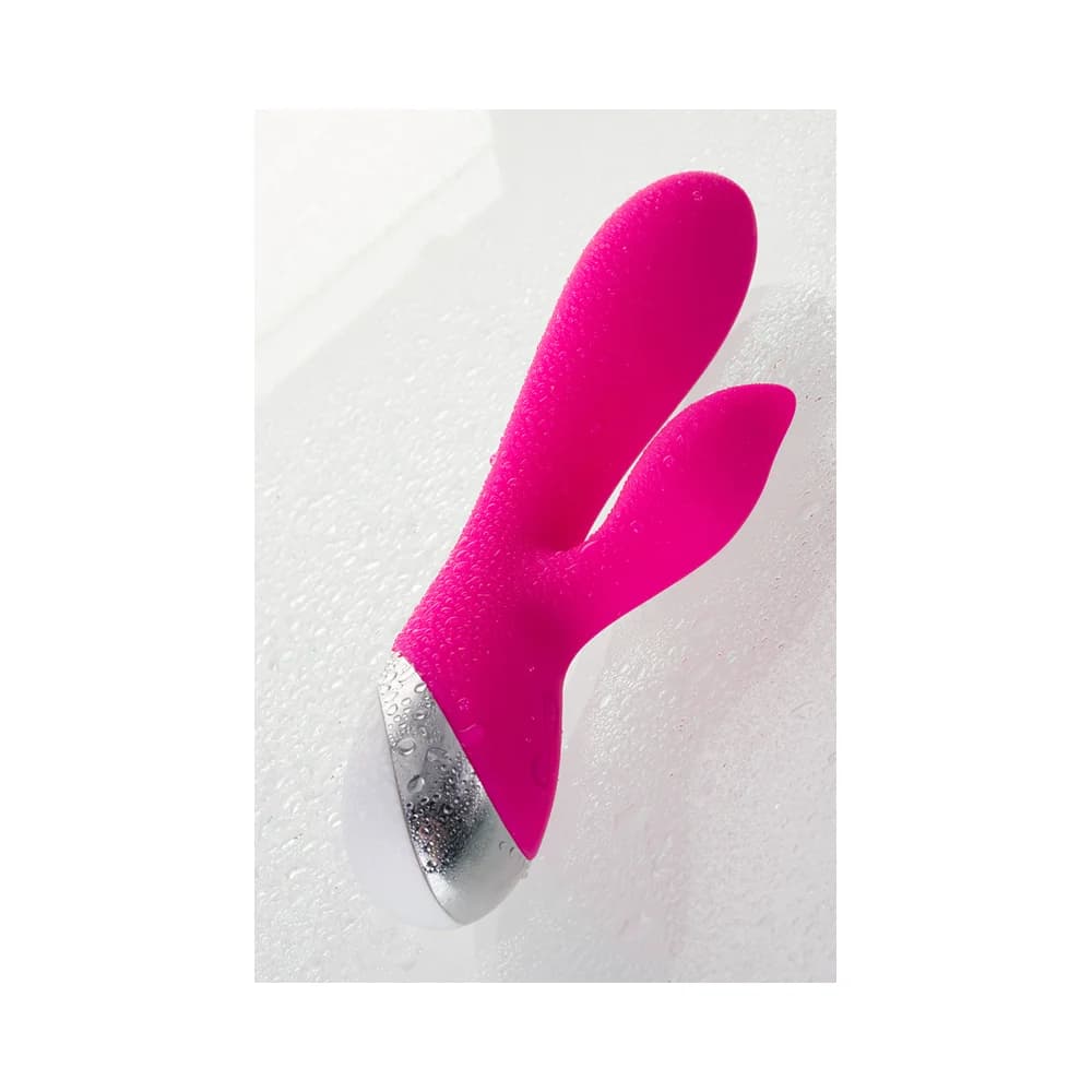 L'Eroina 19 cm Klitoral Stimülatörlü Silikon Vibratör - Pembe thumbnail 14