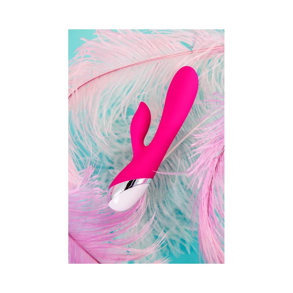 L'Eroina 19 cm Klitoral Stimülatörlü Silikon Vibratör - Pembe thumbnail 15