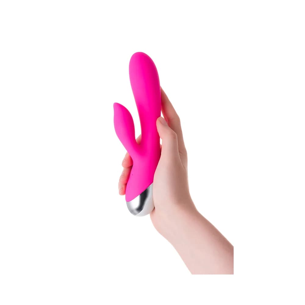 L'Eroina 19 cm Klitoral Stimülatörlü Silikon Vibratör - Pembe thumbnail 9