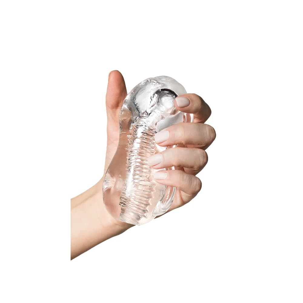 Lingam by TOYFA Indira Şeffaf 14 cm TPE Manuel Erkek Mastürbatör thumbnail 6