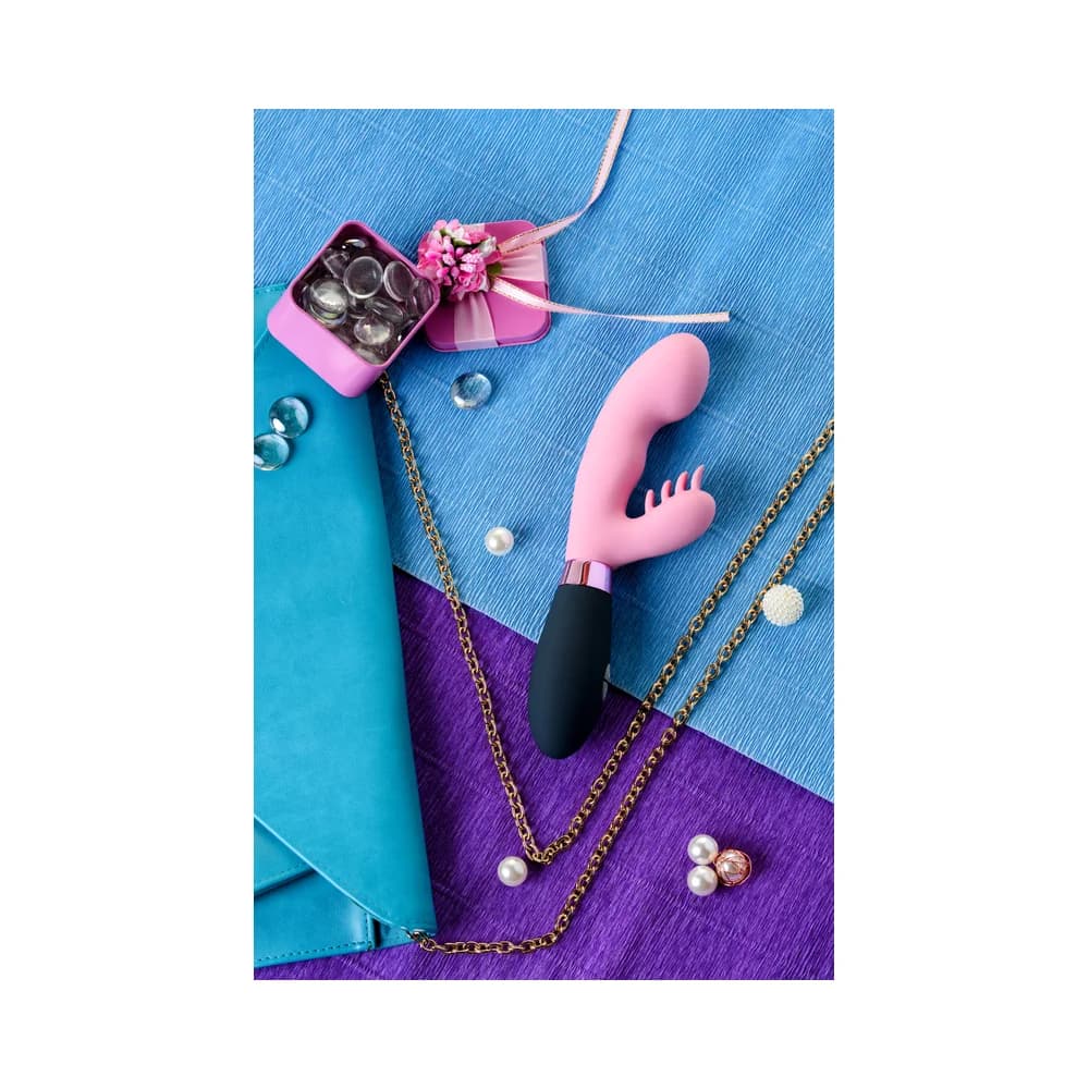Eromantica Ornella 3'ü 1 Arada Pembe Silikon G Noktası ve Klitoral Uyarıcılı Vibratör 21.5 cm thumbnail 15