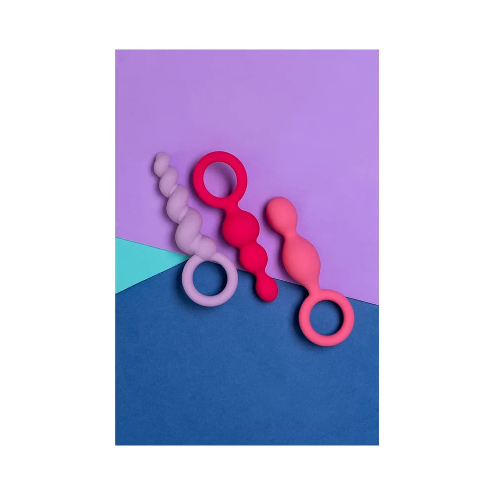 Satisfyer Booty Call 3'lü Silikon Anal Plug Seti Çeşitli Renk thumbnail 18