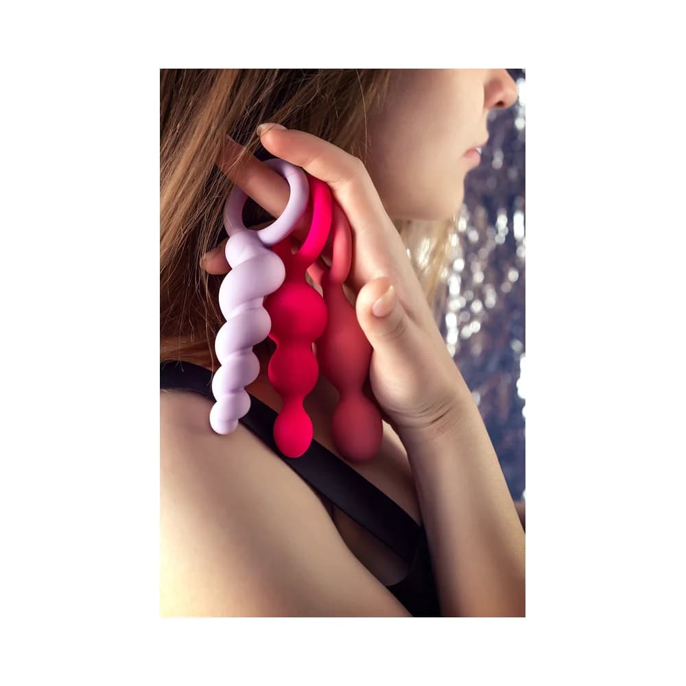Satisfyer Booty Call 3'lü Silikon Anal Plug Seti Çeşitli Renk thumbnail 19