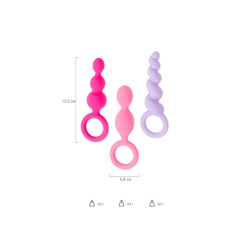 Satisfyer Booty Call 3'lü Silikon Anal Plug Seti Çeşitli Renk thumbnail 6