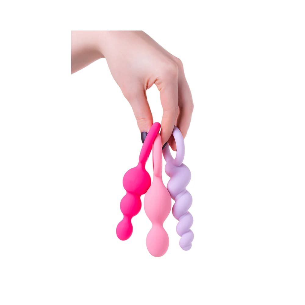 Satisfyer Booty Call 3'lü Silikon Anal Plug Seti Çeşitli Renk thumbnail 7