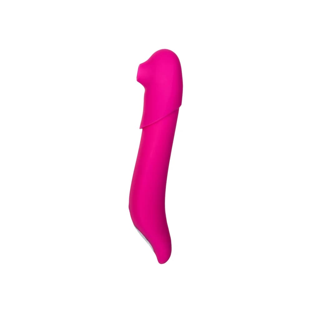 Jos Oscar 2'si 1 Arada Vakum Dalgası ve Titreşimli G-Noktası Klitoral Vibratör Pembe 20.5 cm thumbnail 2