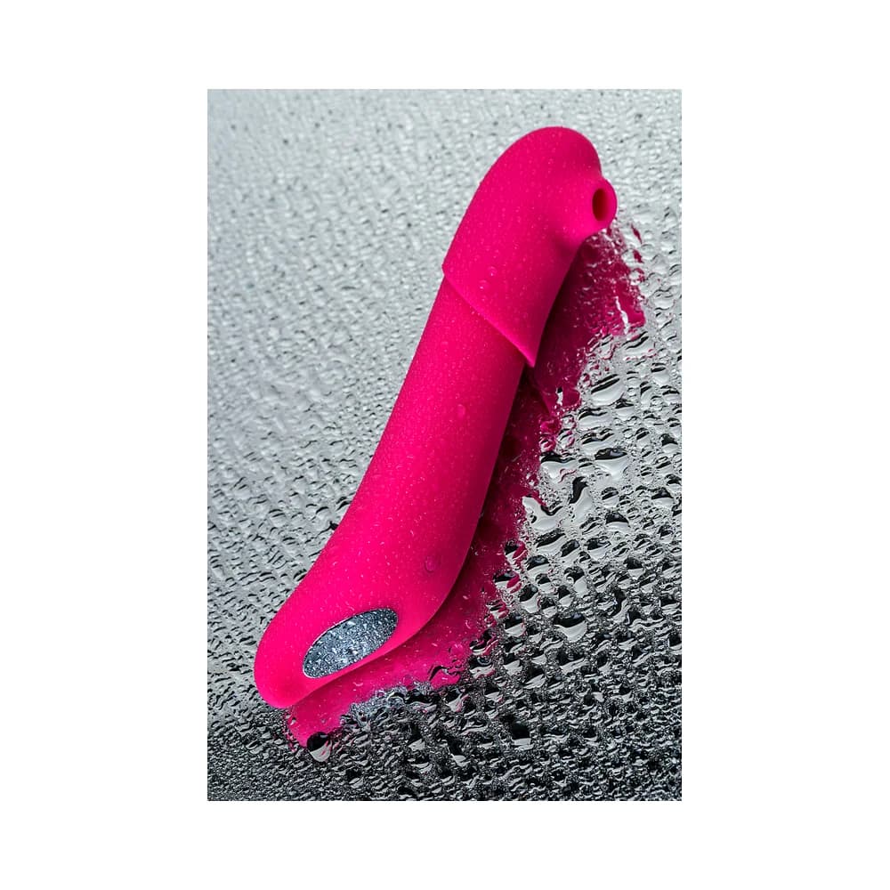 Jos Oscar 2'si 1 Arada Vakum Dalgası ve Titreşimli G-Noktası Klitoral Vibratör Pembe 20.5 cm thumbnail 8