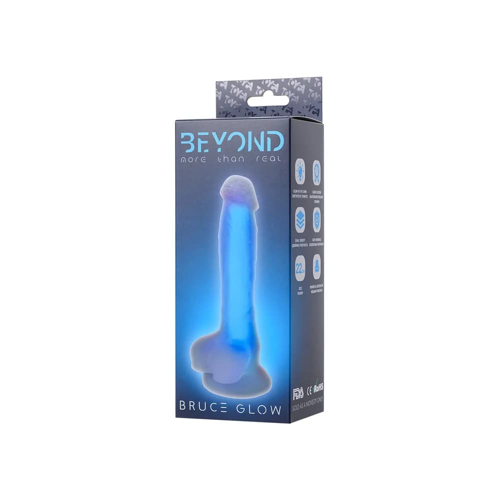 Beyond by Toyfa Bruce Glow 22 cm Gece Parlayan Yumuşak Silikon Dildo thumbnail 7