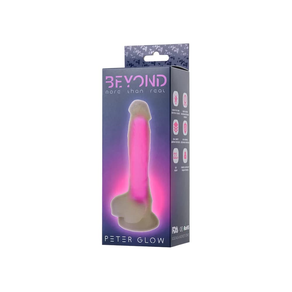 Beyond by Toyfa Peter Glow 22 cm Gece Parlayan Gerçekçi Silikon Dildo thumbnail 7