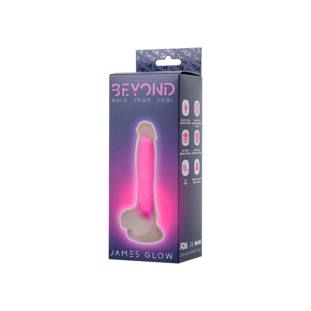 Beyond by Toyfa James Glow Karanlıkta Parlayan Transparan Silikon Gerçekçi Dildo 18 cm thumbnail 6
